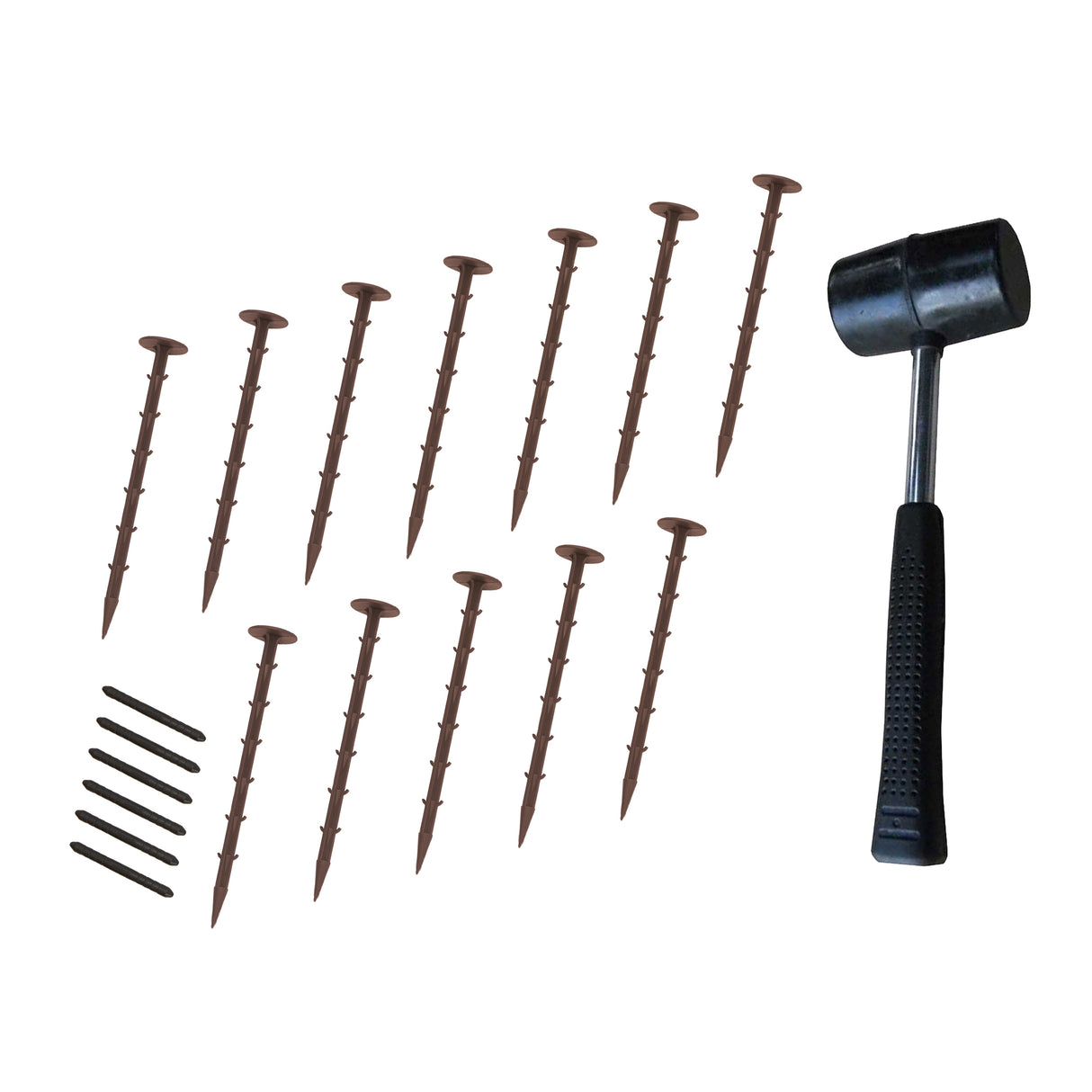Flexibele Tuinrand 6 x 1,2 m incl. Hamer - Bruin