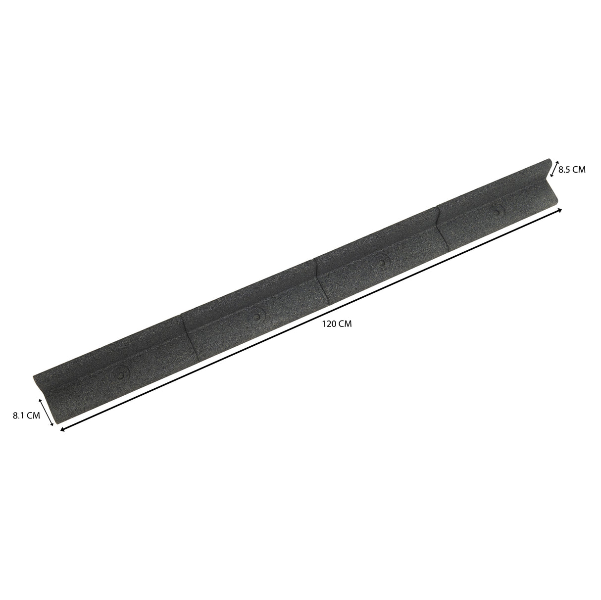 Flexibele Tuinrand 8 x 1,2 m incl. Hamer - Grijs
