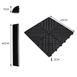 Geventileerde Kliktegels 3,2m x 6m voor Garage en Werkplaatsen, Antislip - 60 Zwart en 60 Blauw