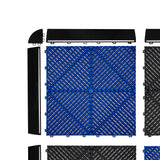 Geventileerde Kliktegels 3,2m x 6m voor Garage en Werkplaatsen, Antislip - 60 Zwart en 60 Blauw