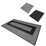 Geventileerde Kliktegels 3,2m x 6m voor Garage en Werkplaatsen, Antislip - 90 Grijs en 30 Zwart