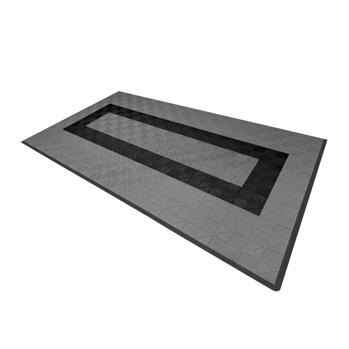 Geventileerde Kliktegels 3,2m x 6m voor Garage en Werkplaatsen, Antislip - 90 Grijs en 30 Zwart