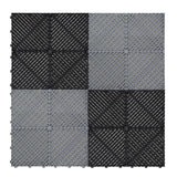 Geventileerde Kliktegels 3,2m x 6m voor Garage en Werkplaatsen, Antislip - 90 Grijs en 30 Zwart