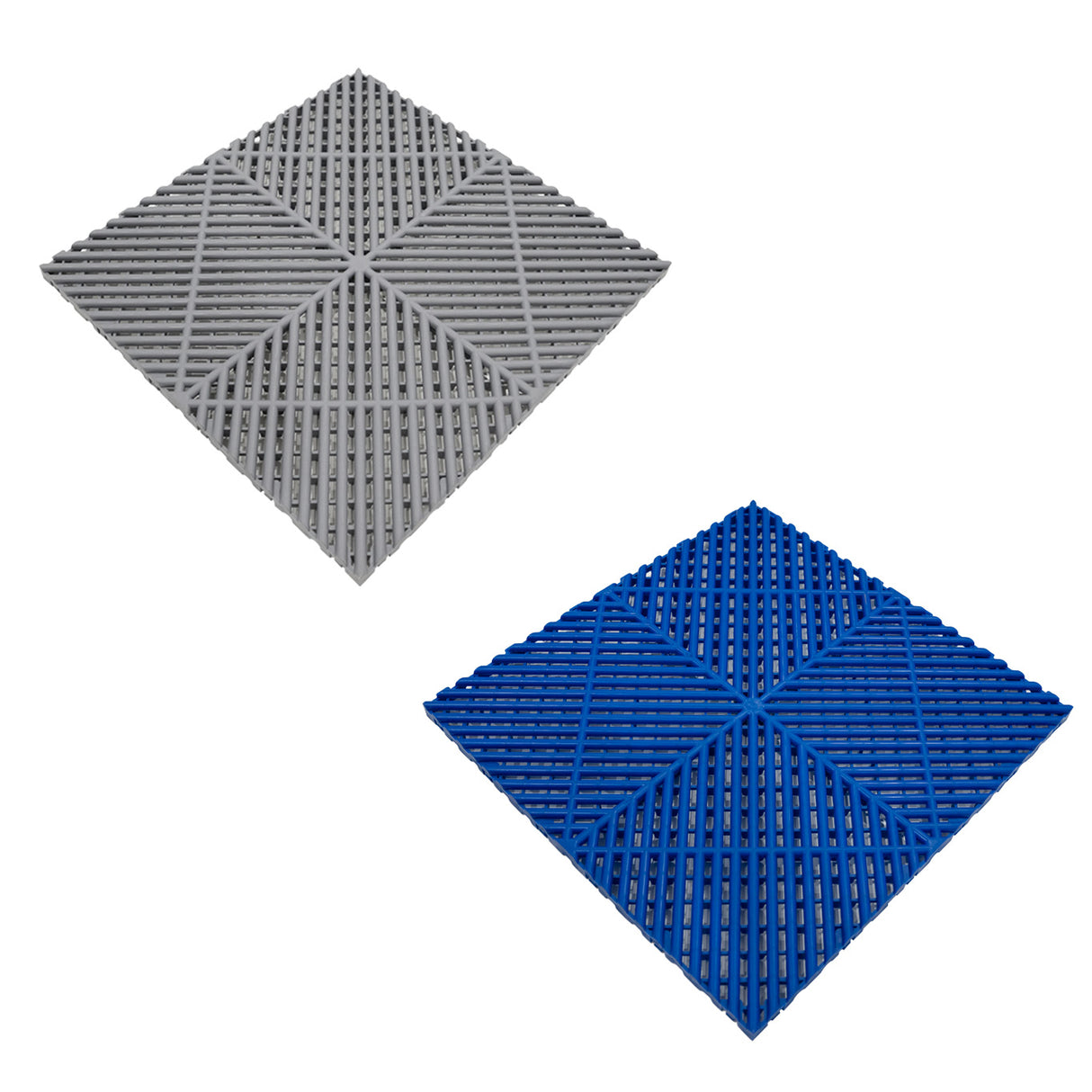 Geventileerde Kliktegels 3,2m x 6m voor Garage en Werkplaatsen, Antislip - 90 Grijs en 30 Blauw