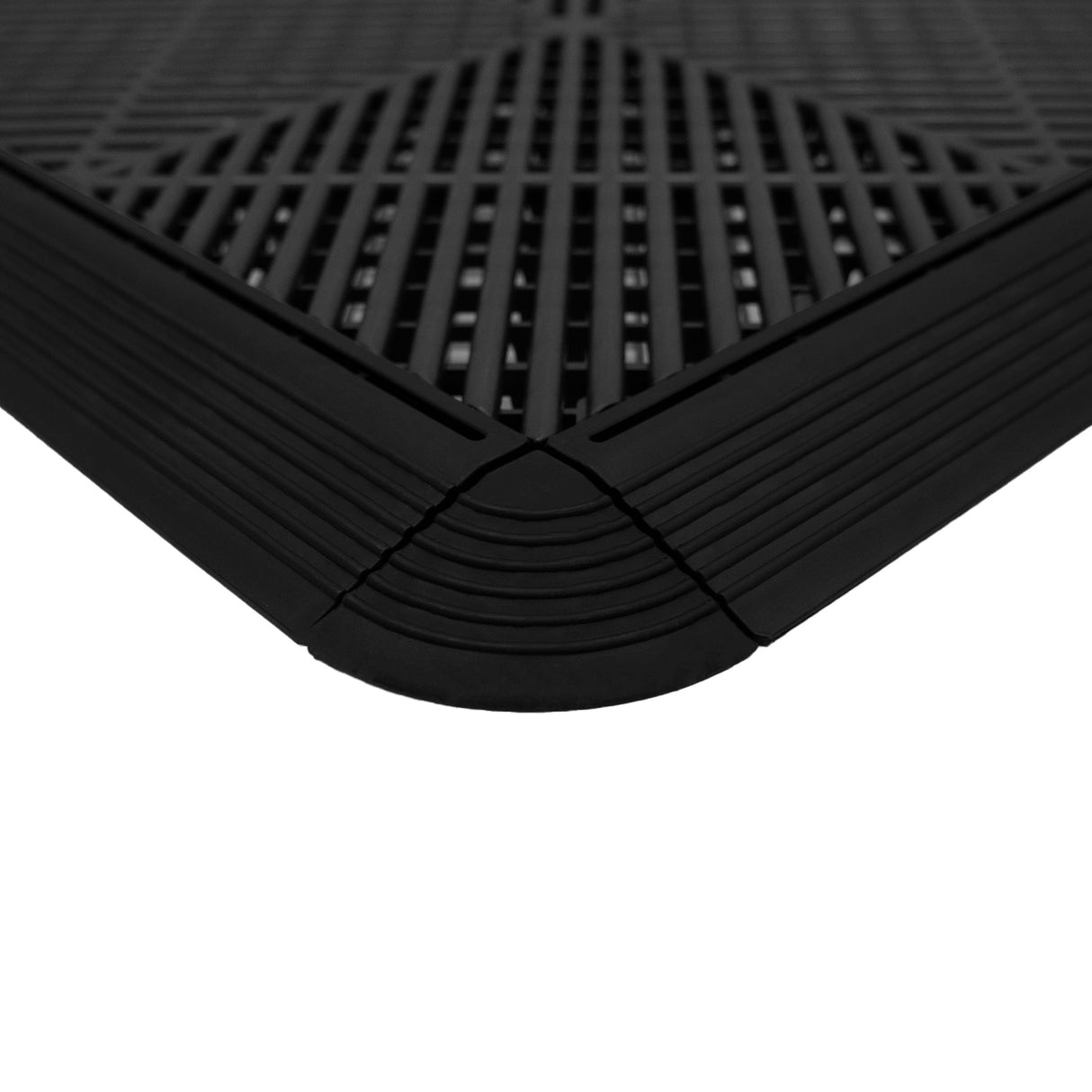 Geventileerde Kliktegels 6m x 6m voor Garage en Werkplaatsen, Antislip - Zwart