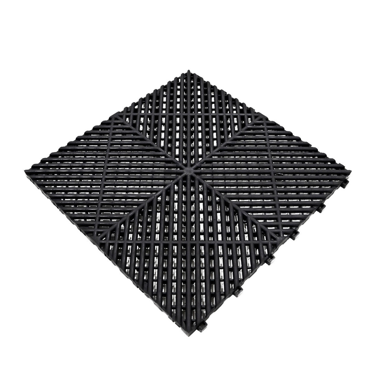 Geventileerde Kliktegels 6m x 6m voor Garage en Werkplaatsen, Antislip - Zwart