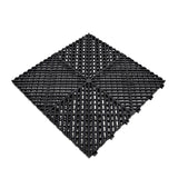 Geventileerde Kliktegels 6m x 6m voor Garage en Werkplaatsen, Antislip - Zwart