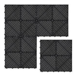 Geventileerde Kliktegels 6m x 6m voor Garage en Werkplaatsen, Antislip - Zwart
