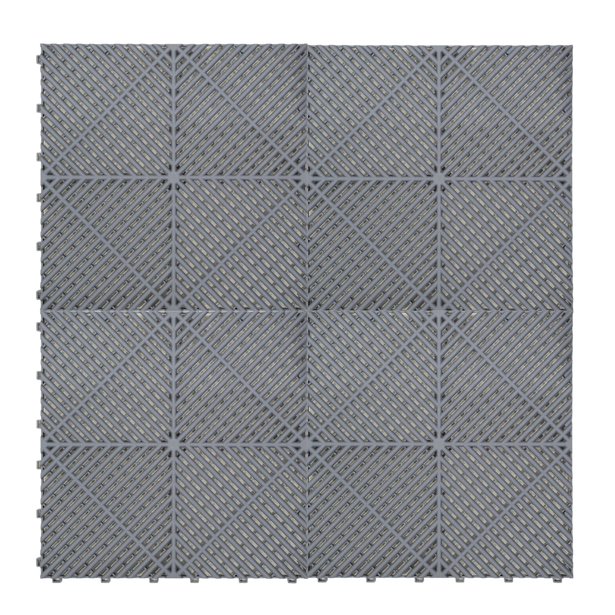 Geventileerde Kliktegels 6m x 6m voor Garage en Werkplaatsen, Antislip - Grijs