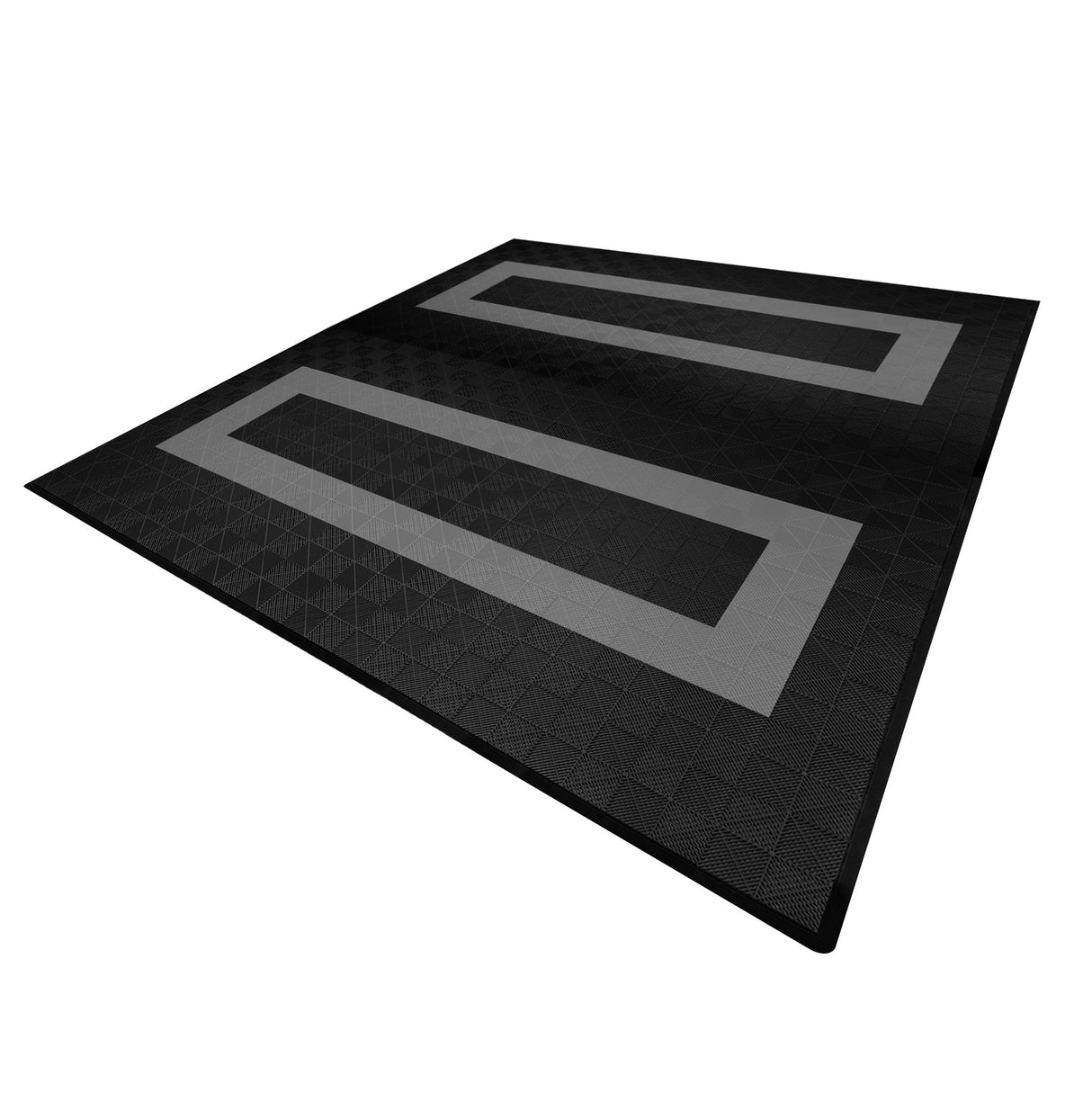 Geventileerde Kliktegels 6m x 6m voor Garage en Werkplaatsen, Antislip - 165 Zwart en 60 Grijs