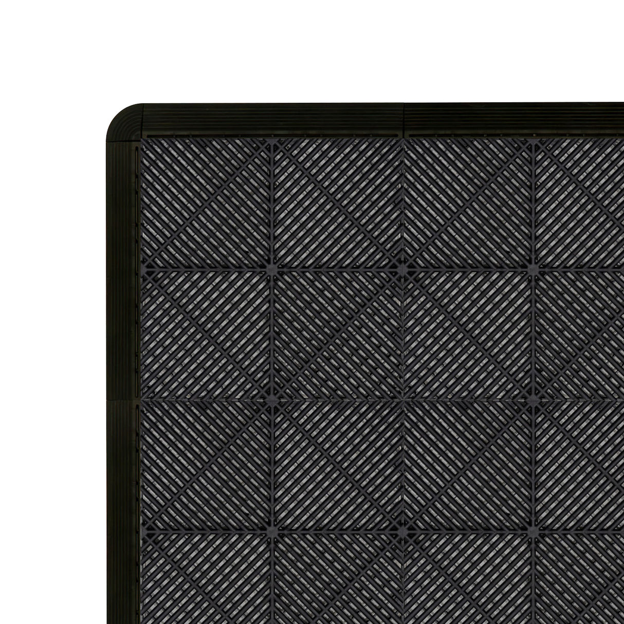 Geventileerde Kliktegels 6m x 6m voor Garage en Werkplaatsen, Antislip - 165 Zwart en 60 Grijs