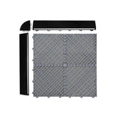 Geventileerde Kliktegels 6m x 6m voor Garage en Werkplaatsen, Antislip - 165 Grijs en 60 Zwart
