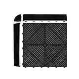Hexagon LED-verlichting x 2 & Geventileerde Garagevloertegels x 225 met Randen - Zwart