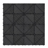 Hexagon LED-verlichting x 2 & Geventileerde Garagevloertegels x 225 met Randen - Zwart