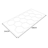 Hexagon LED-verlichting x 2 & Geventileerde Garagevloertegels x 225 met Randen - Zwart