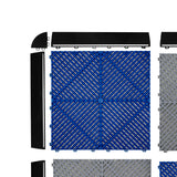 Hexagon LED-verlichting x 2 & Geventileerde Garagevloertegels x 120 Zwart & 120 Blauw met Randen