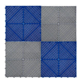 Hexagon LED-verlichting x 2 & Geventileerde Garagevloertegels x 120 Zwart & 120 Blauw met Randen