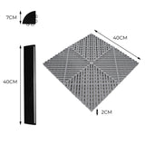 Hexagon LED-verlichting x 2 & Geventileerde Garagevloertegels x 120 Zwart & 120 Blauw met Randen