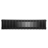 Traditionele zwarte 4-kolom radiator van 300 x 1370 mm met een gladde, glanzende afwerking en een gestroomlijnd ontwerp