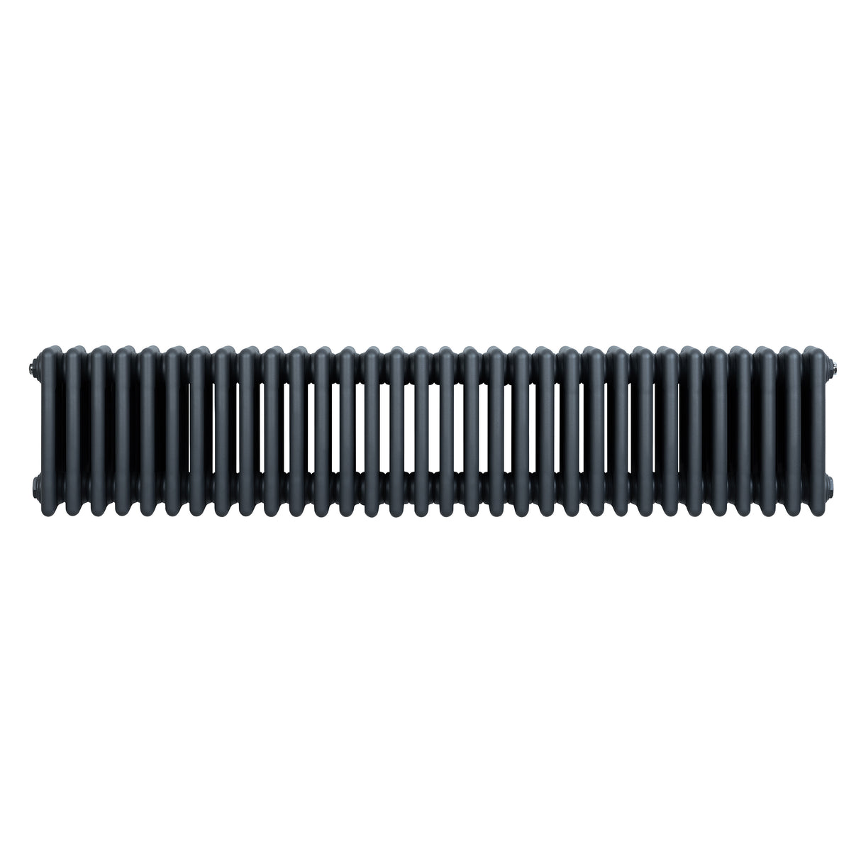 Traditionele 4-kolom radiator in antraciet grijs, 300 x 1505 mm, met een strak, verticaal ontwerp en gladde afwerking