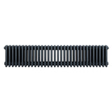 Traditionele 4-kolom radiator in antraciet grijs, 300 x 1505 mm, met een strak, verticaal ontwerp en gladde afwerking