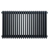 Traditionele 4-kolom radiator in antraciet grijs, 600 x 1010 mm, met een gladde, stevige afwerking en rechte lijnen