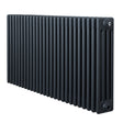 Traditionele 4-kolom radiator in antraciet grijs, met een strakke, verticale structuur en een matte afwerking van 600 x 1190mm