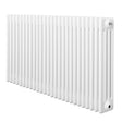 Traditionele witte 4-kolom radiator van 600 x 1190mm met een gladde, glanzende afwerking en rechte lijnen voor een klassieke uitstraling