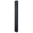 Traditionele antraciet grijze 4-kolom radiator van 1800 x 200mm met een strakke, verticale vorm en een matte afwerking