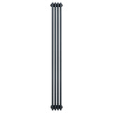 Traditionele 4-kolom radiator in antraciet grijs, 1800 x 200mm, met een strakke, verticale vorm en gladde afwerking
