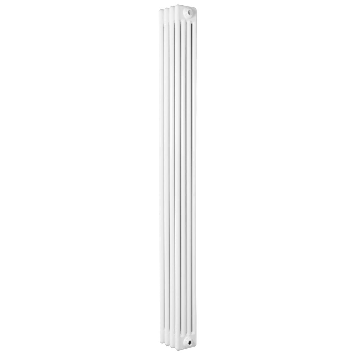 Traditionele witte 4-kolom radiator van 1800 x 200mm met een strakke, verticale vorm en gladde afwerking voor moderne interieurs