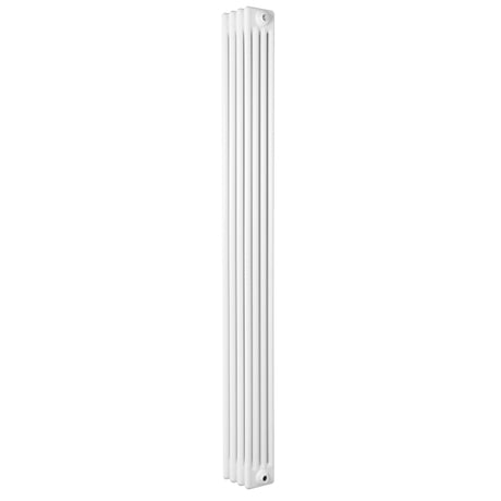 Traditionele witte 4-kolom radiator van 1800 x 200mm met een strakke, verticale vorm en gladde afwerking voor moderne interieurs