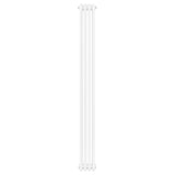 Traditionele 4-kolom radiator in wit, 1800 x 200mm, met een gladde afwerking en rechte lijnen voor een klassieke uitstraling