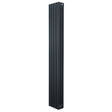 Traditionele 4-kolom radiator in antraciet grijs, 1800 x 290mm, met een strakke, verticale vorm en een gladde, matte afwerking