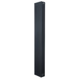 Traditionele 4-kolom radiator in antraciet grijs, 1800 x 290mm, met een strakke, verticale vorm en een gladde, matte afwerking