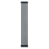 Traditionele 4-kolom radiator in antraciet grijs, 1800 x 290 mm, met een strakke, verticale vorm en een gladde, matte afwerking