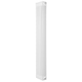 Traditionele witte 4-kolom radiator van 1800 x 290mm met een strakke, verticale vorm en een gladde, glanzende afwerking