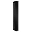 Traditionele zwarte 4-kolom radiator van 1800 x 380 mm met een slank, verticaal ontwerp en een gladde, matte afwerking