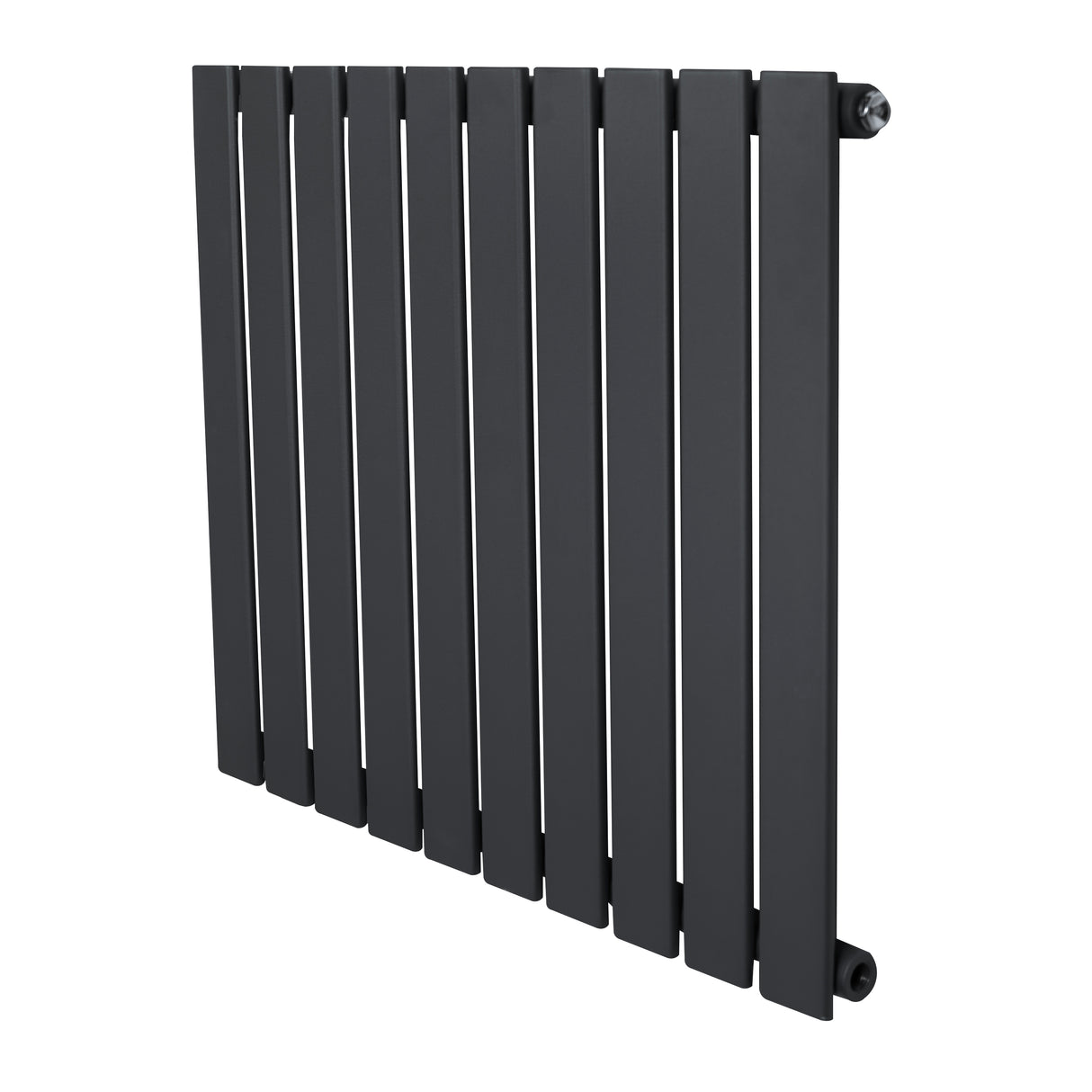 Design radiator met vlakke panelen in antraciet grijs, 1 kolom, 600 x 700mm, strak en modern ontwerp met een matte afwerking