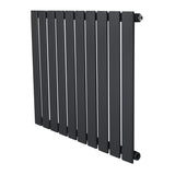 Design radiator met vlakke panelen in antraciet grijs, 1 kolom, 600 x 700mm, strak en modern ontwerp met een matte afwerking