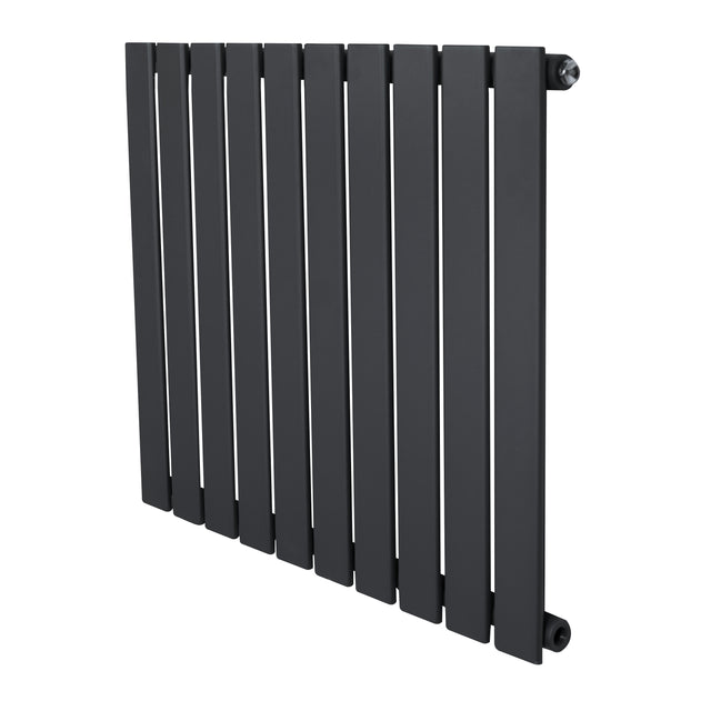 Design radiator met vlakke panelen in antraciet grijs, 1 kolom, 600 x 700mm, strak en modern ontwerp met een matte afwerking