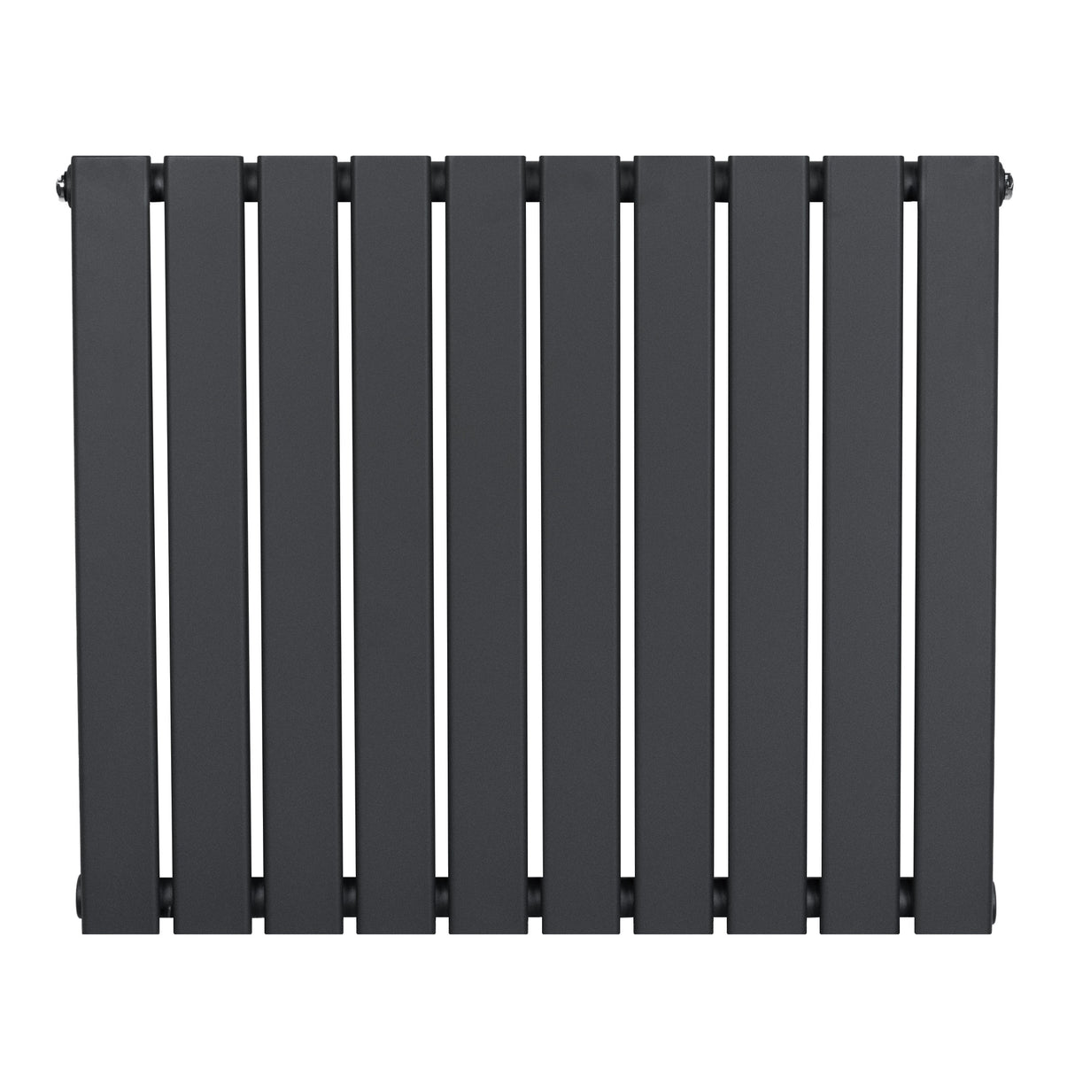 Vlakke panelen radiator in antraciet grijs, 1 kolom, 600 x 700mm, met strakke lijnen en een moderne, minimalistische uitstraling