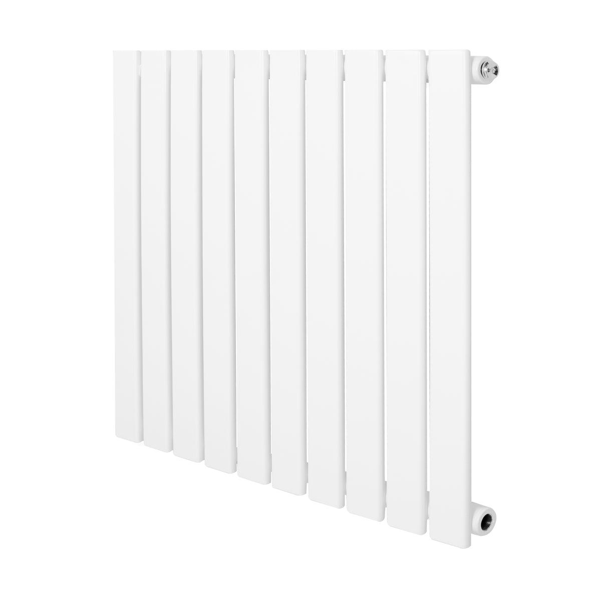 Witte design radiator met vlakke panelen, 1 kolom, afmetingen 600 x 700 mm, strak en modern ontwerp voor efficiënte verwarming