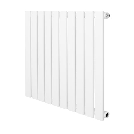 Witte design radiator met vlakke panelen, 1 kolom, afmetingen 600 x 700 mm, strak en modern ontwerp voor efficiënte verwarming