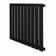 Zwart design radiator met vlakke panelen, 1 kolom, afmetingen 600 x 700mm, strak en modern ontwerp voor elke ruimte