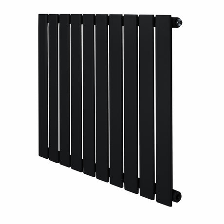 Zwart design radiator met vlakke panelen, 1 kolom, afmetingen 600 x 700mm, strak en modern ontwerp voor elke ruimte
