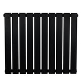 Zwart designradiator met vlakke panelen, 1 kolom, afmetingen 600 x 700 mm, strak en modern uiterlijk, geschikt voor elke ruimte