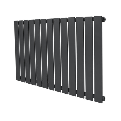 Design radiator met vlakke panelen in antraciet grijs, 1 kolom, 600 x 910mm, met een strakke, moderne uitstraling en matte afwerking