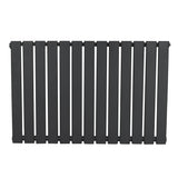 Vlakke designradiator met antracietgrijze afwerking, 1 kolom, 600 x 910 mm, met strakke, moderne lijnen en een gladde textuur