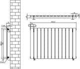 Vlakke design radiator met een antraciet grijze afwerking, 1 kolom, afmetingen 600 x 910 mm, ideaal voor moderne interieurs